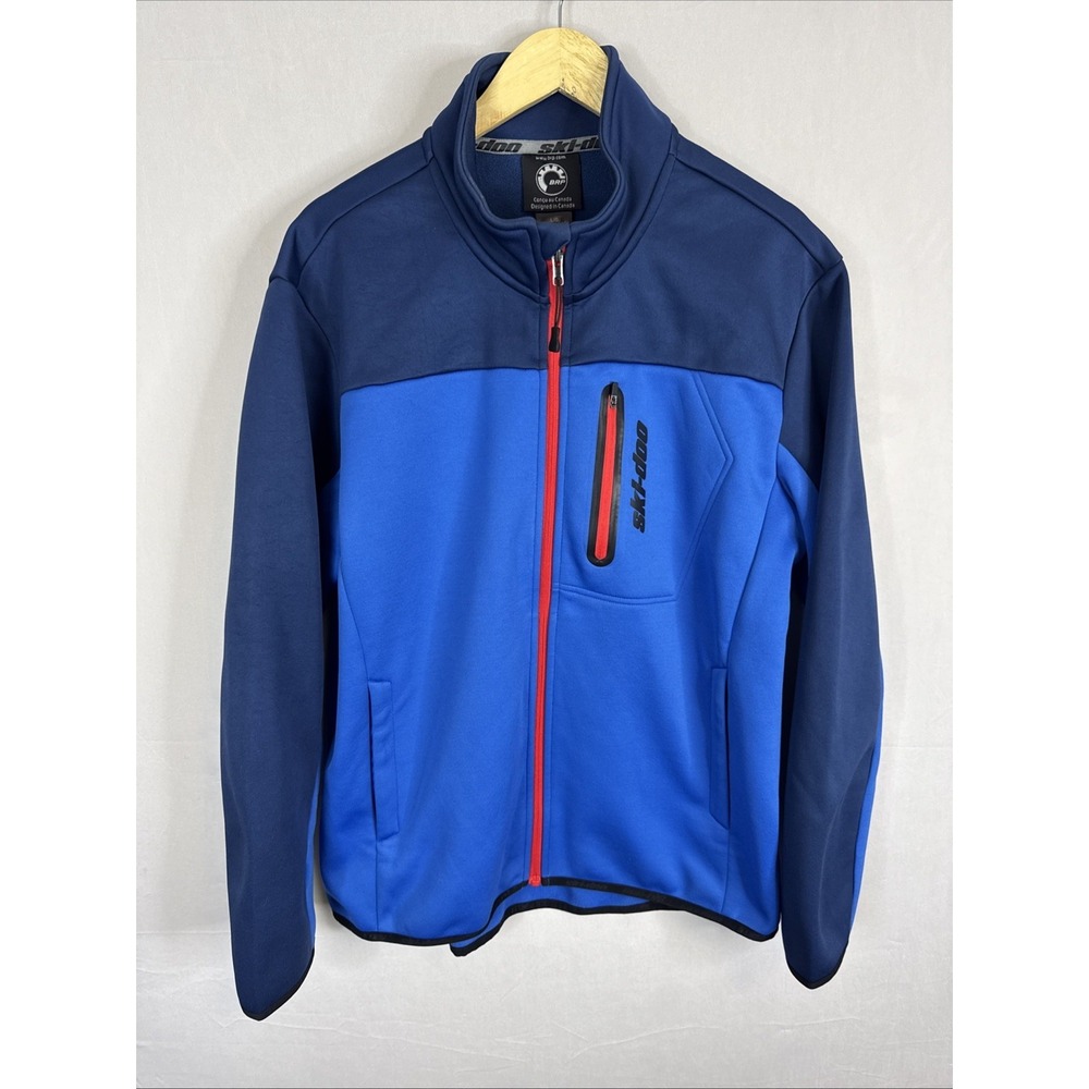 Ski-Doo BRP Softshell Jacket Blue Full Zip Performance Men's Large